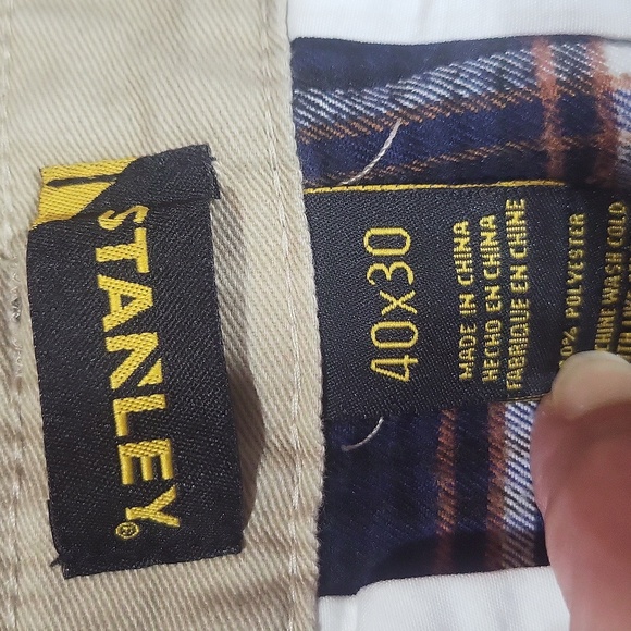 STANLEY Workwear Khaki Flannel Lined Utility Cargo Pants - 40x30 - Picture 2 of 16